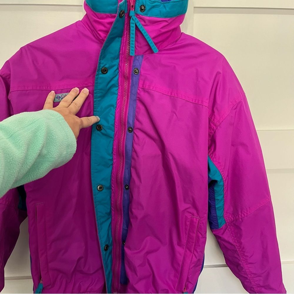 Columbia 80s bugaboo fleece windbreaker coat/winter Jacket Vintage Small Purple - Picture 4 of 9